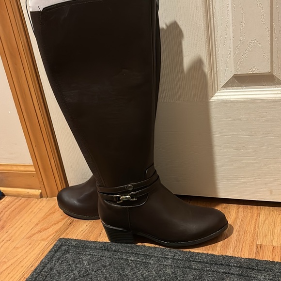 Liz Claiborne Riding Boots women size 5 wide coffee bean color leather NWT - Picture 5 of 8